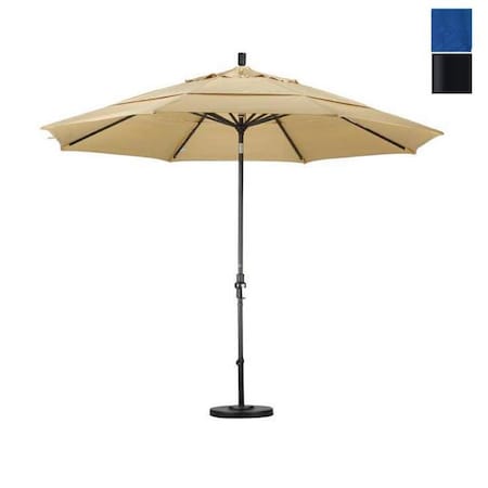 California Umbrella California Umbrella GSCU118302-F03-DWV 11 ft. Aluminum Market Umbrella Collar Tilt Matted Black-Olefin-Pacific Blue-DWV GSCU118302-F03-DWV